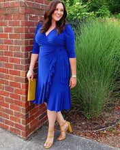 Load image into Gallery viewer, Restocked! Whimsy Wrap Dress in Cobalt Blue