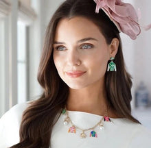 Load image into Gallery viewer, Jockey Silk Enamel Charm Necklace in White