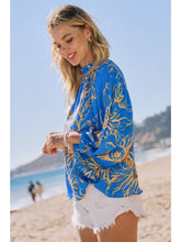 Load image into Gallery viewer, Restocked! Fiona Floral Ruffle Neck Top