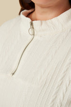 Load image into Gallery viewer, Amanda Cable Knit Quarter Zip Sweater