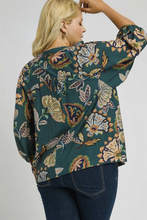 Load image into Gallery viewer, Whitney Fall Floral Print Top in Teal