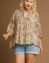 Load image into Gallery viewer, New Color! Sara Floral Paisley Boho Top