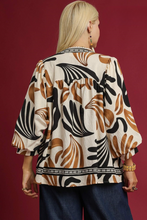 Load image into Gallery viewer, Hannah Boho Leaf Print Top in Taupe