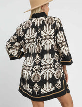 Load image into Gallery viewer, Charlotte Baroque Floral Tunic Dress in Black