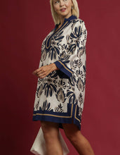 Load image into Gallery viewer, Charlotte Baroque Floral Tunic Dress in Navy
