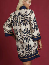 Load image into Gallery viewer, Charlotte Baroque Floral Tunic Dress in Navy