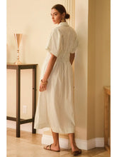 Load image into Gallery viewer, Milie Pin Striped Cotton Poplin Midi Shirt Dress
