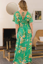 Load image into Gallery viewer, Elizabeth Green Floral Smocked Maxi Dress - FINAL SALE