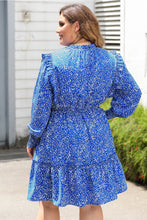 Load image into Gallery viewer, Christa Blue and White Print Tiered Ruffle Dress