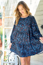 Load image into Gallery viewer, Sonya Navy Floral Long Sleeve Dress
