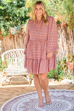 Load image into Gallery viewer, Tessa Geometric Print Tiered Dress