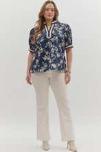 Load image into Gallery viewer, Hattie Midnight Floral Print Puff Sleeve Top