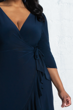 Load image into Gallery viewer, Whimsy Wrap Dress in Navy