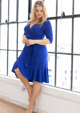 Load image into Gallery viewer, Restocked! Whimsy Wrap Dress in Cobalt Blue