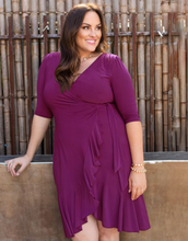 Load image into Gallery viewer, Whimsy Wrap Dress in Magenta