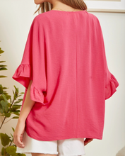 Load image into Gallery viewer, Sonja Ruffle Sleeve Babydoll Top in Pink