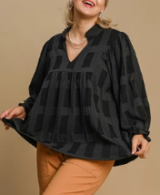 Load image into Gallery viewer, Emerson Jacquard High Neck Top in Black