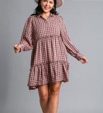 Load image into Gallery viewer, Bailey Plaid Tiered Dress