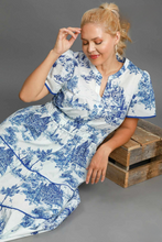 Load image into Gallery viewer, Sutton Blue Toile Tiered Maxi - FINAL SALE