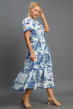 Load image into Gallery viewer, Sutton Blue Toile Tiered Maxi - FINAL SALE