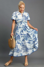 Load image into Gallery viewer, Sutton Blue Toile Tiered Maxi - FINAL SALE