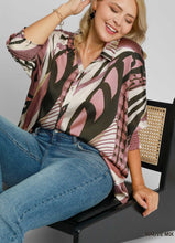 Load image into Gallery viewer, Melanie Abstract Print Top in Mauve Mix