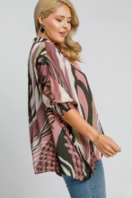 Load image into Gallery viewer, Melanie Abstract Print Top in Mauve Mix