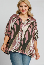 Load image into Gallery viewer, Melanie Abstract Print Top in Mauve Mix