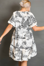 Load image into Gallery viewer, Sophia Black & White Landscape Print Dress - FINAL SALE