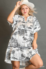 Load image into Gallery viewer, Sophia Black & White Landscape Print Dress - FINAL SALE