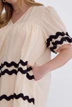 Load image into Gallery viewer, Bailey Ivory &amp; Black Ric Rac Dress