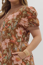 Load image into Gallery viewer, Stacia Brown Floral Print Dress