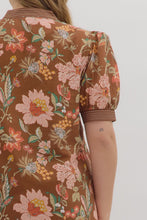 Load image into Gallery viewer, Stacia Brown Floral Print Dress