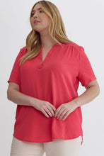 Load image into Gallery viewer, Jamie Split Neck Top in Punch