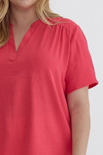 Load image into Gallery viewer, Jamie Split Neck Top in Punch