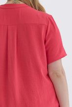 Load image into Gallery viewer, Jamie Split Neck Top in Punch