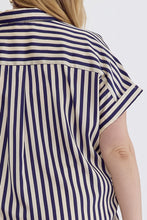Load image into Gallery viewer, Sydney Navy Striped Button Down Top