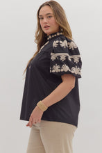 Load image into Gallery viewer, Johnna Embroidered Puff Sleeve Top