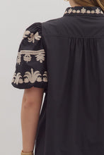 Load image into Gallery viewer, Johnna Embroidered Puff Sleeve Top