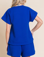 Load image into Gallery viewer, Cybil Textured Shorts (Royal or Black) - FINAL SALE
