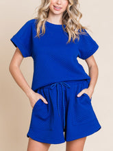 Load image into Gallery viewer, Cybil Textured Shorts (Royal or Black) - FINAL SALE