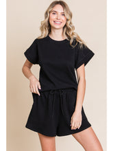 Load image into Gallery viewer, Cybil Textured Shorts (Royal or Black) - FINAL SALE