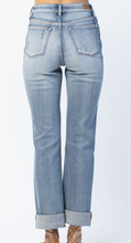 Load image into Gallery viewer, Double Cuff Distressed Boyfriend Jeans