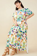 Load image into Gallery viewer, Salena Mixed Floral Print Flutter Sleeve Midi Dress