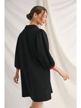 Load image into Gallery viewer, Aggie Textured Collared Dress with Striped Trim