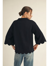Load image into Gallery viewer, Toni Luxe Knit Scallop Trim Top