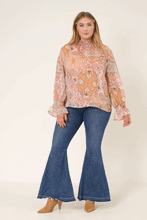 Load image into Gallery viewer, Sarah Paisley Print Smock Detail Chiffon Top