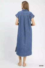 Load image into Gallery viewer, Tori Collared Denim Midi
