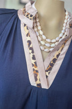 Load image into Gallery viewer, Charlie Leopard Trim Puff Sleeve Top