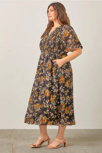 Jemma Floral Button Up Midi Dress